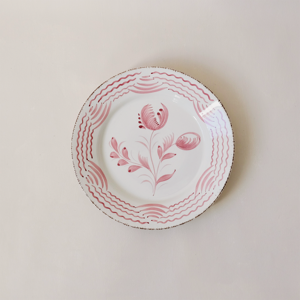 Casa Nuno Pink Dinner Plate 2 Flowers