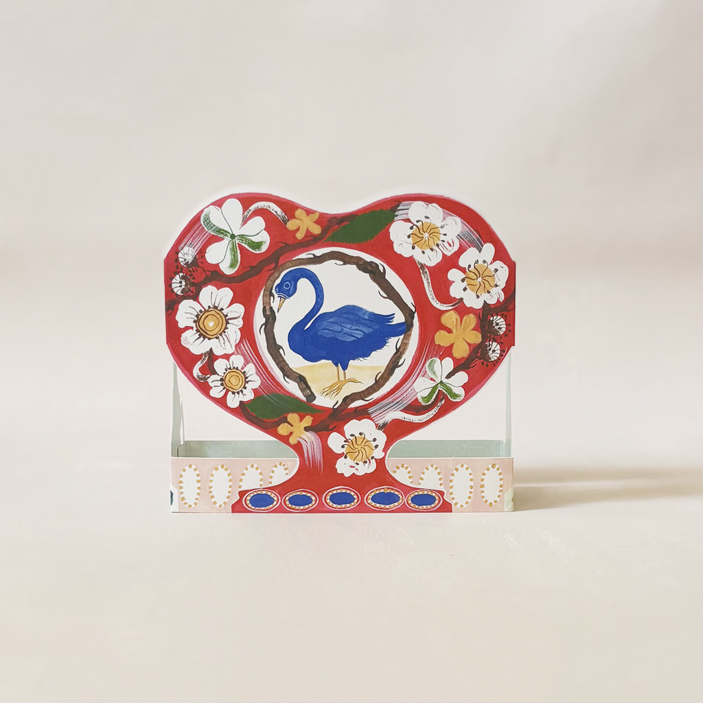 Swan Die Cut Vase Note Card