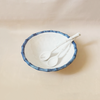 Vida Blue & White Bamboo Salad Bowl