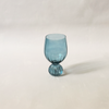 Pleated Footed Wine Glass Blue