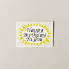Black & Yellow Happy Birthday To You Note Card