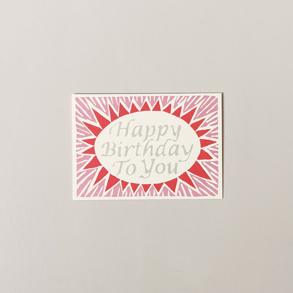 Pink Happy Birthday To You Note Card