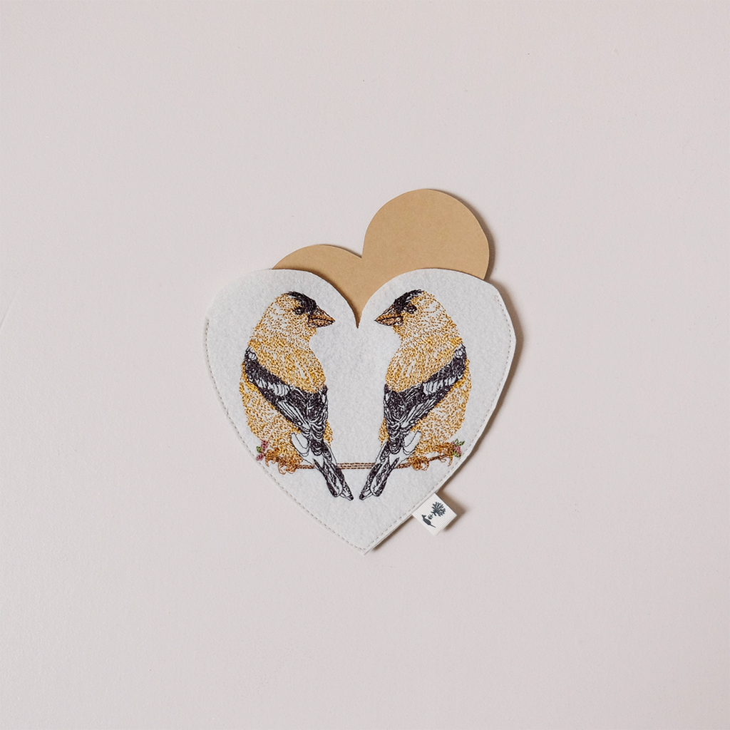 Goldfinch Love Felt Envelope