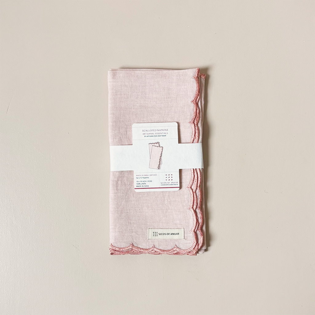 Rose Scalloped Napkin Set/2