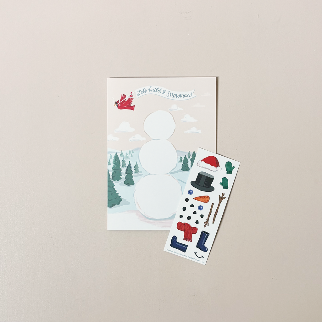 Build a Snowman Sticker Scene Note Card