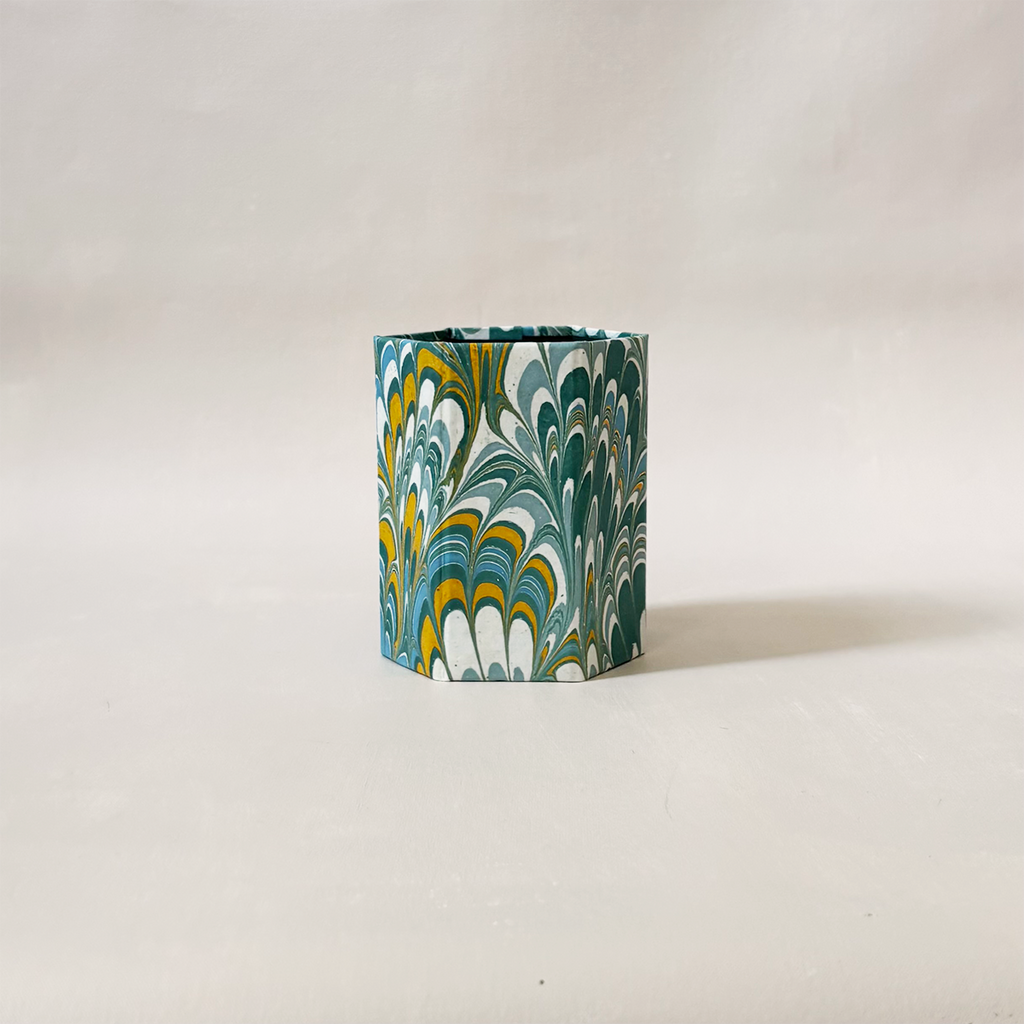 Marbled Pencil Holder Blue & Green