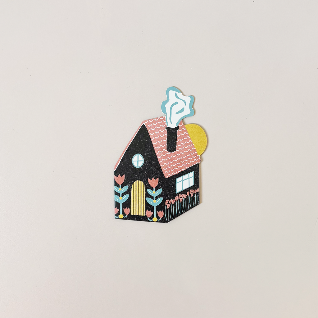 Folk Home Die Cut Note Card