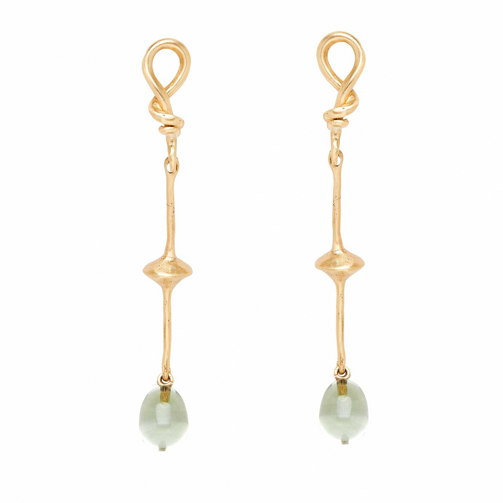 Green Amethyst Knot Earrings