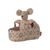 Baby Mouse in Carry Cot Rose