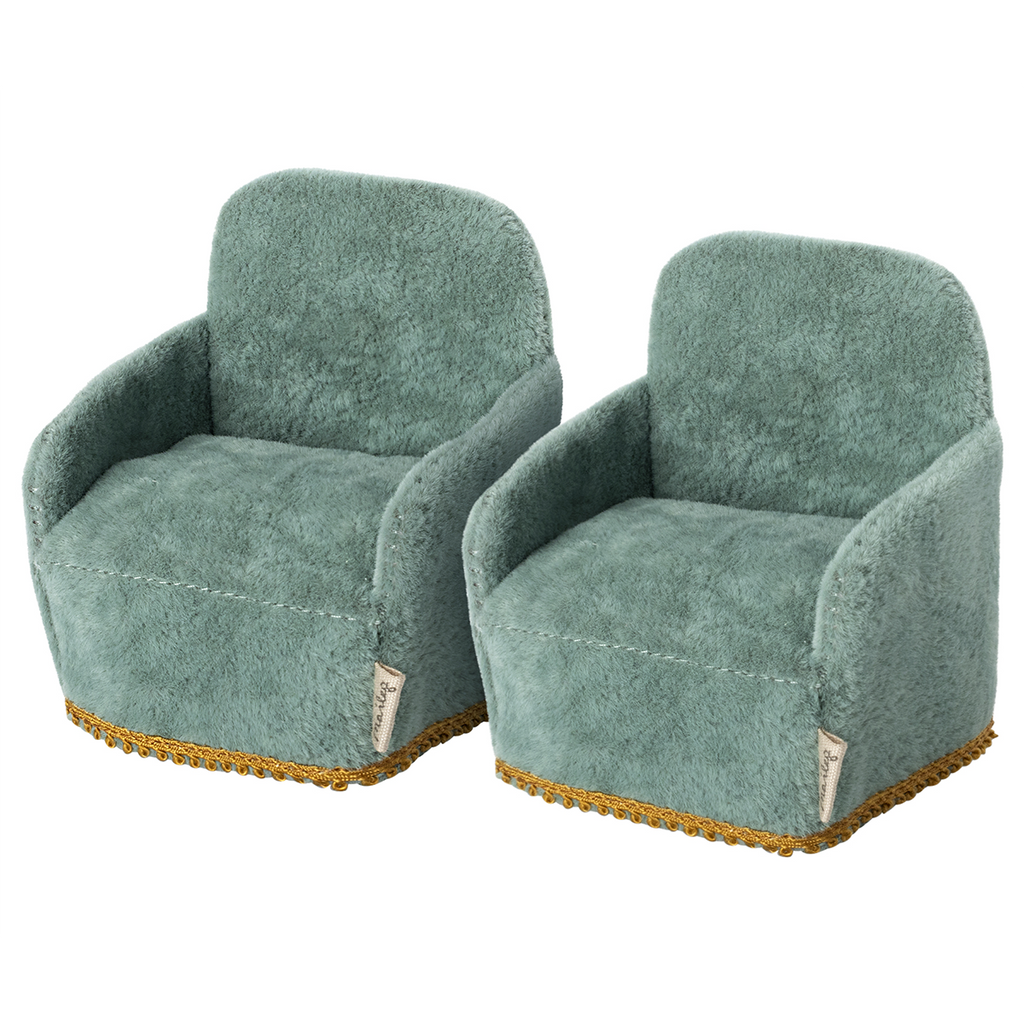 Teal Plush Chair 2 Pack