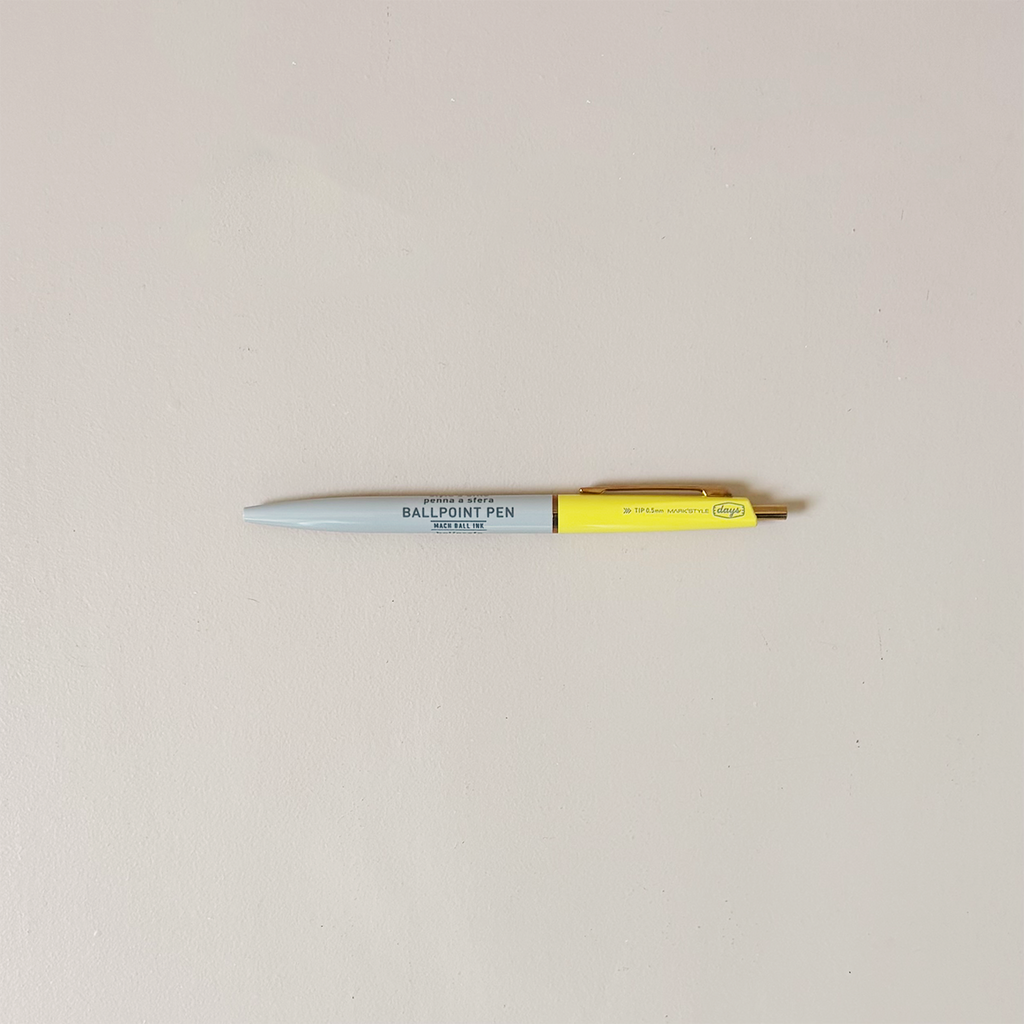 Days Mach Ballpoint Pen Gray/Yellow