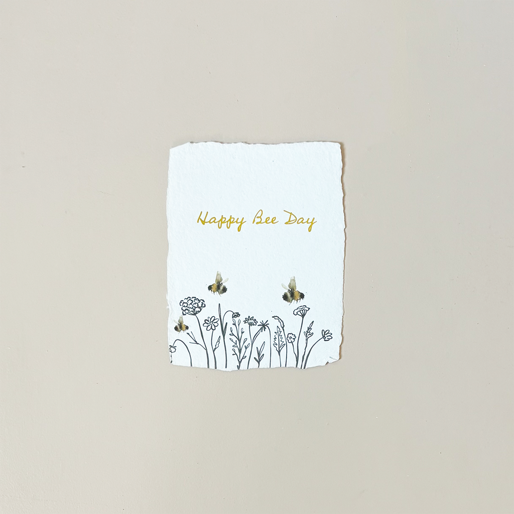 Happy Bee Day Flat Note Card
