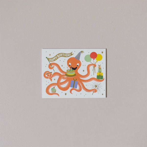 Octopus Birthday Note Card