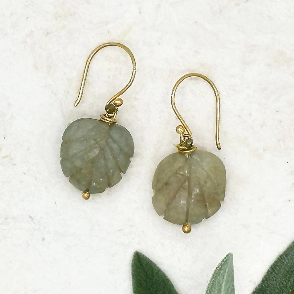 Hand Carved Aquamarine Earrings