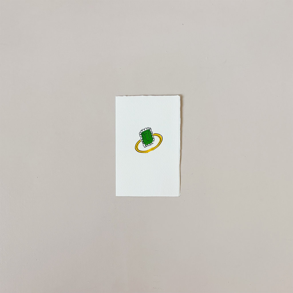 Emerald Engagement Ring Note Card