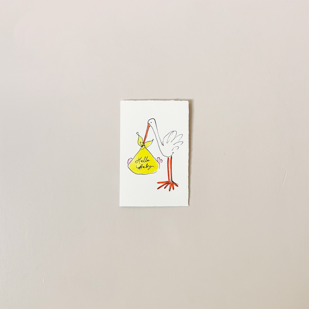 Hello Baby Stork Note Card