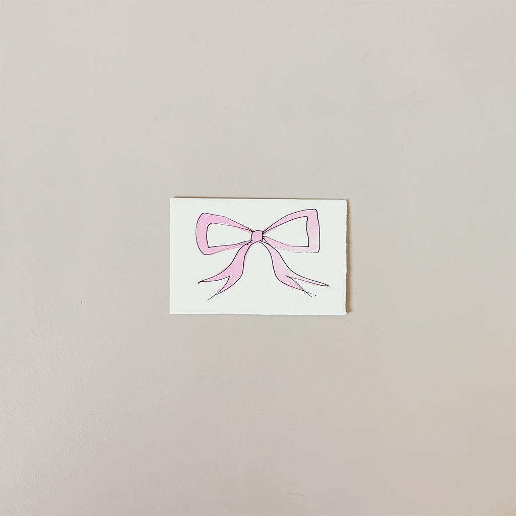 Pink Bow Note Card