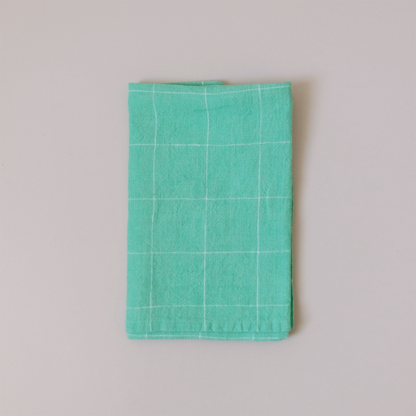 Antwerp Stripe Linen Tea Towel Leaf