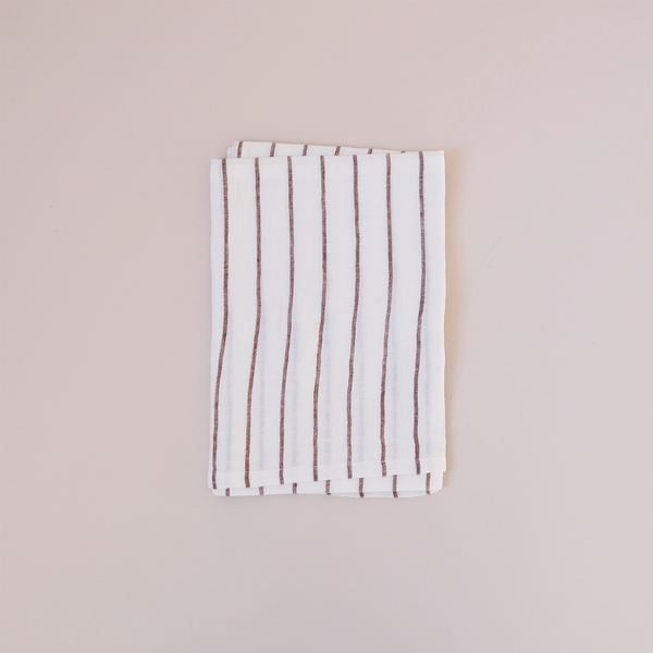Belmont Stripe Linen Tea Towel Clay