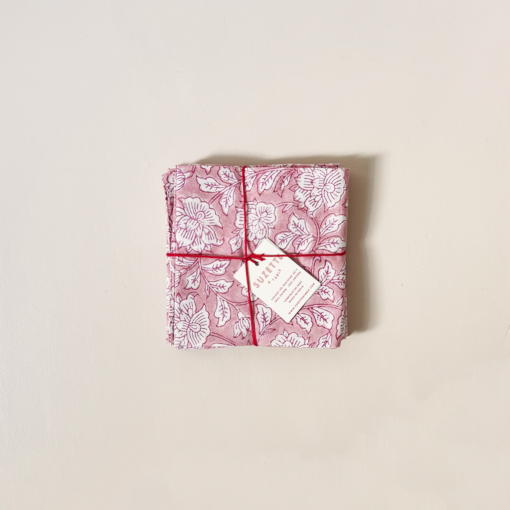 Iris Pink Napkin Set/4