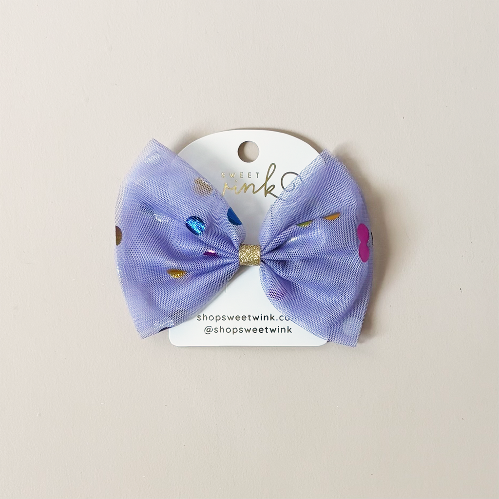 Lavender Confetti Bow Clip