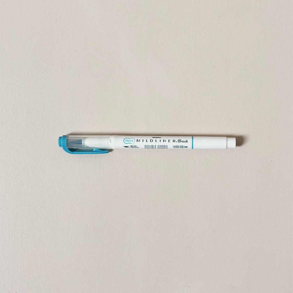 Mildliner Double Ended Brush Pen Smoke Blue