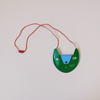 Cat Pocket Purse Green/Cornflower
