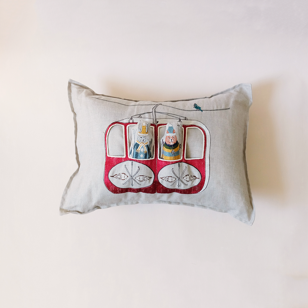 Gondola Ski Lift Pocket Pillow