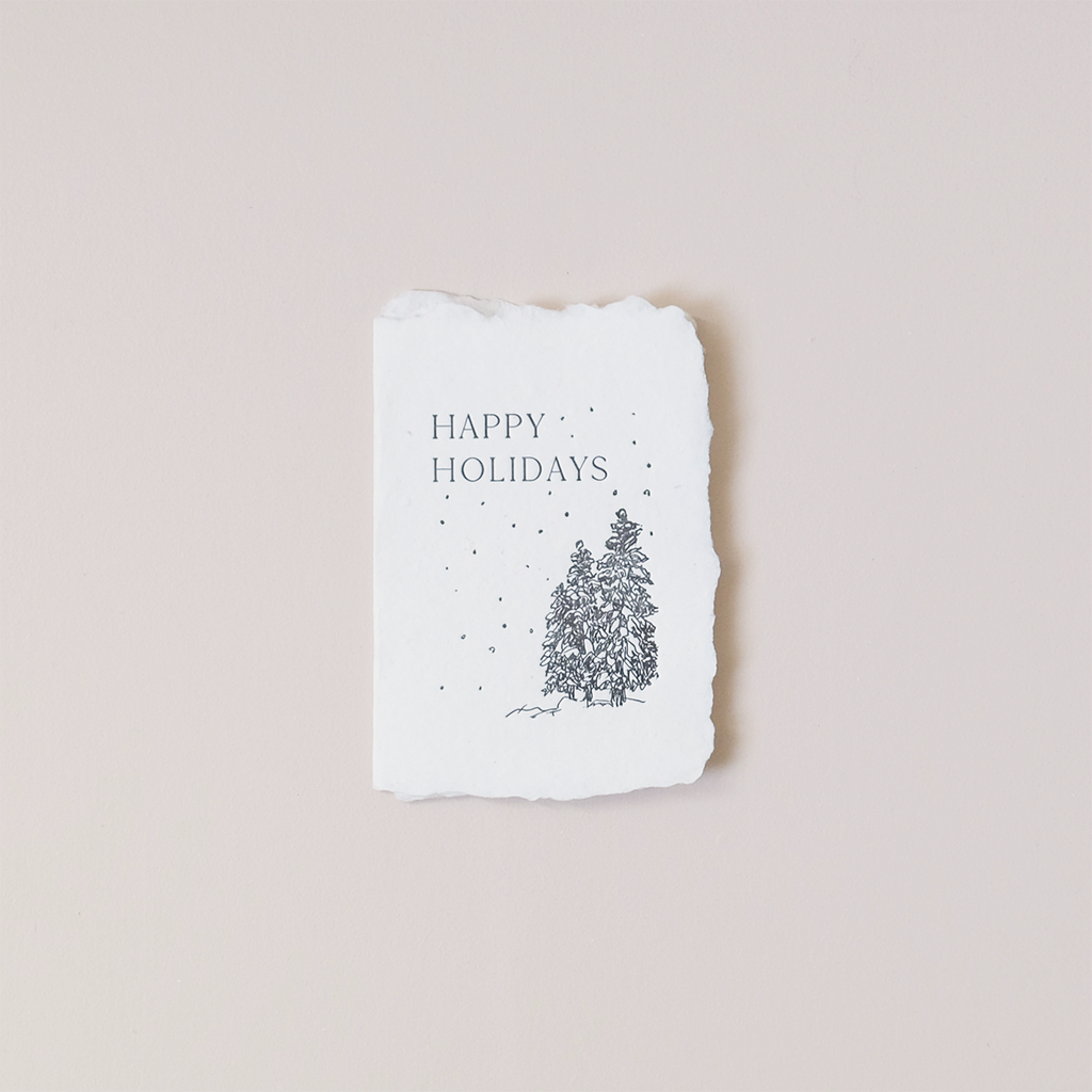 Snowy Trees Happy Holidays Note Card