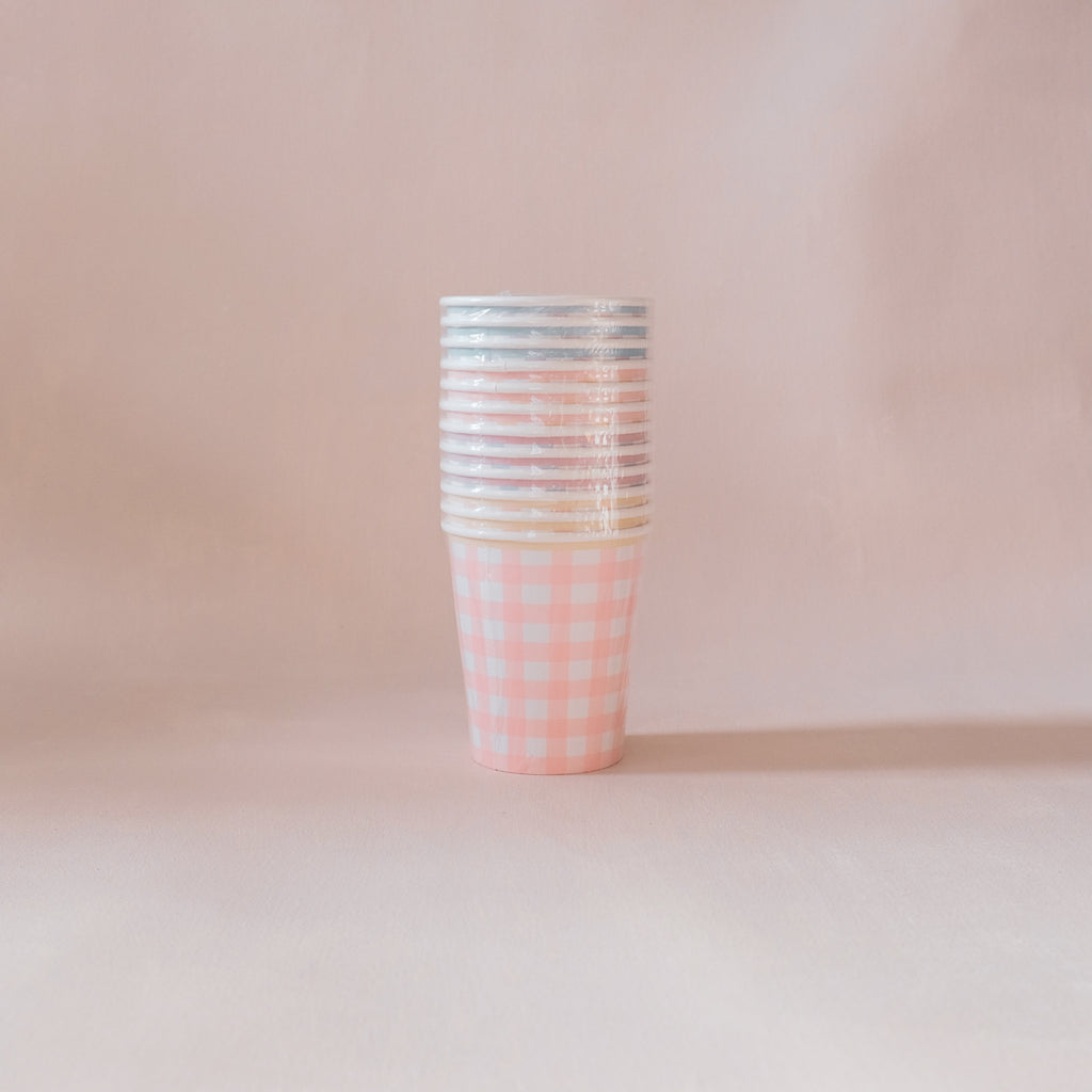 Gingham Party Cups