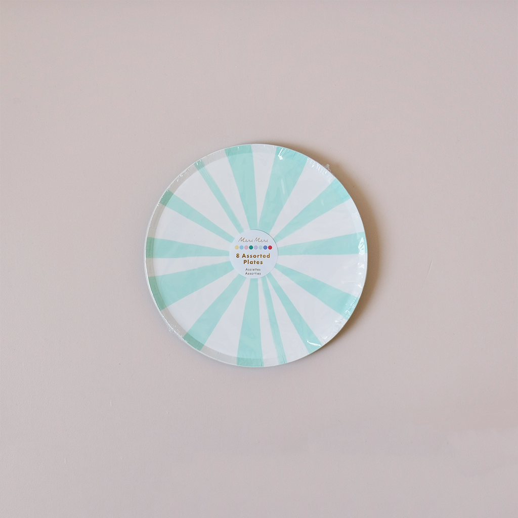 Mixed Stripe Paper Plates Small