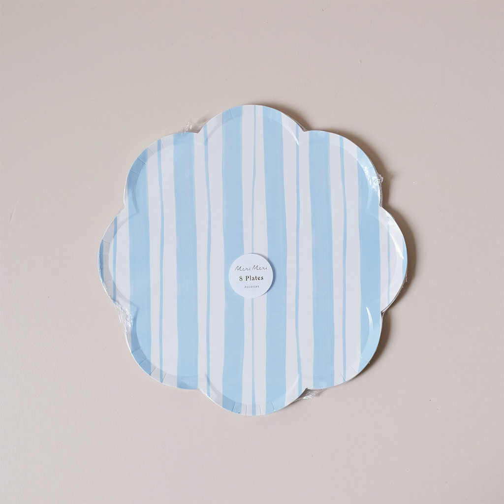 Ticking Stripe Paper Plates Large