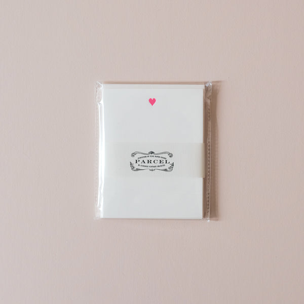 Neon Pink Tiny Heart Note Card Set