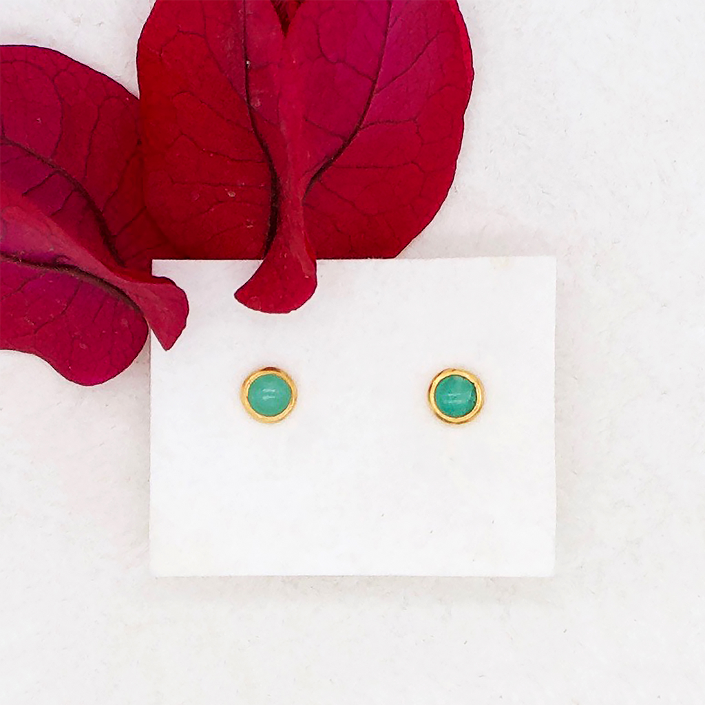 Fine Chrysoprase Stud Earrings