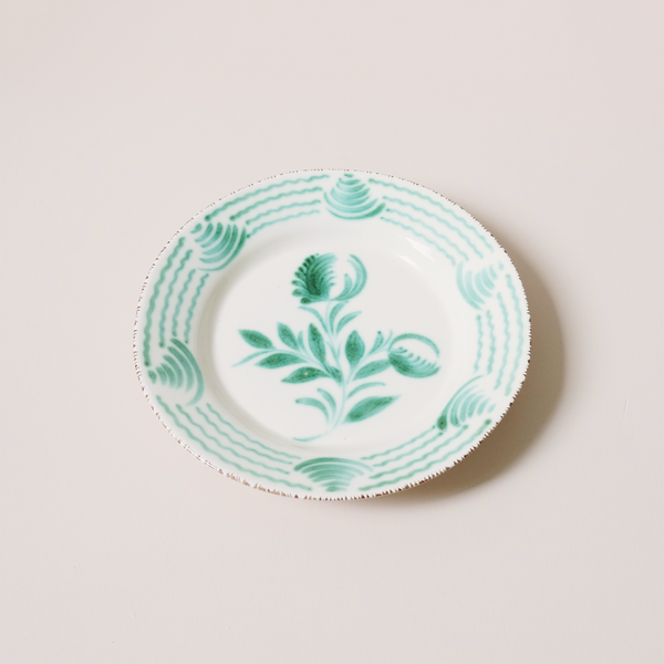 Casa Nuno Green Dinner Plate 2 Flowers