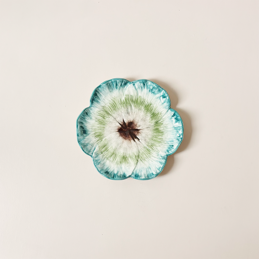 Elisabetta Flower Dessert Plate Green