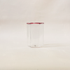 Hexagon Tumbler Clear & Red