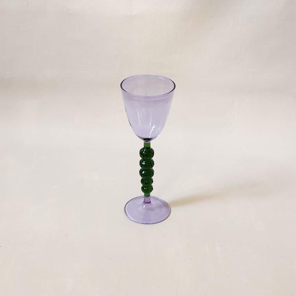 Palazzo Wine Glass Lavender & Green