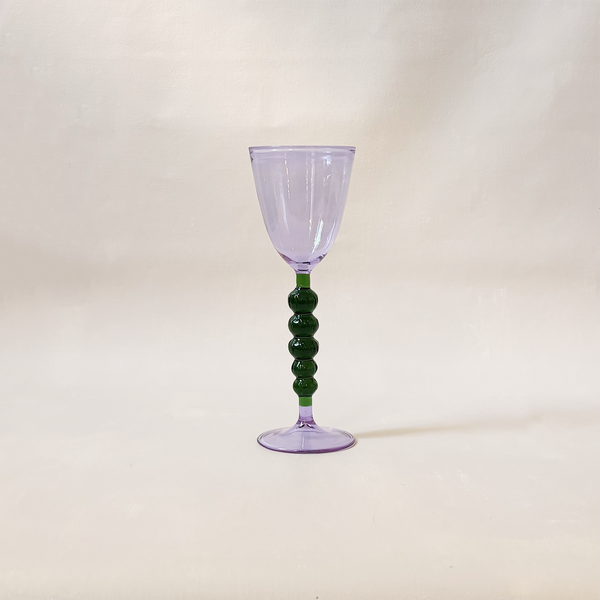 Palazzo Wine Glass Lavender & Green