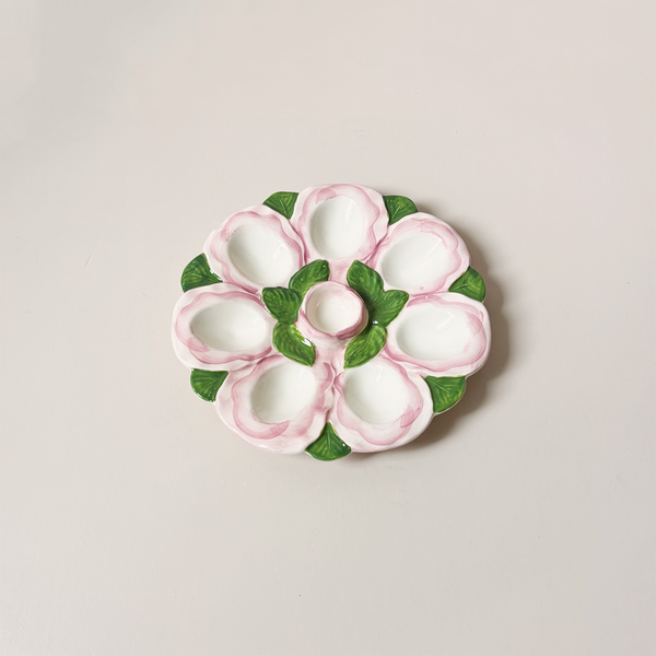 Pink & White Egg Plate