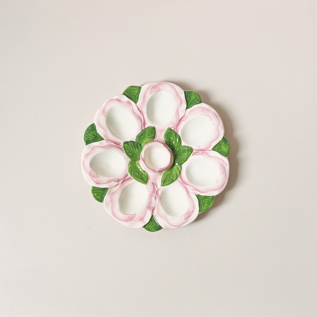 Pink & White Egg Plate