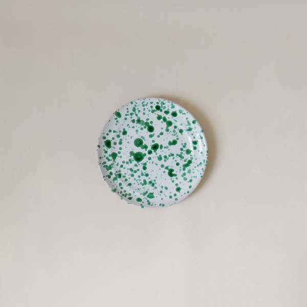 Taverna Speckled Dessert Plate Green/White