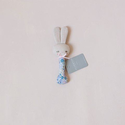 Bunny Stick Rattle Liberty Blue