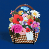 Basket of Flowers Pop Up Note Card