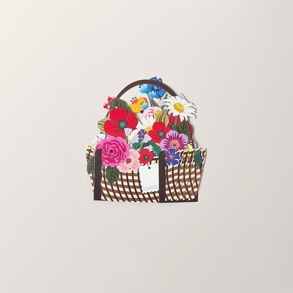 Basket of Flowers Pop Up Note Card