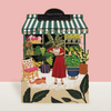 Flower Shop Birthday Paper Cut Note Card