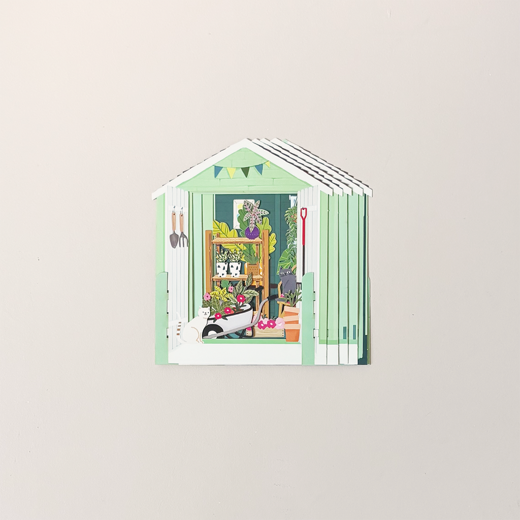 Garden Shed Pop Up Note Card