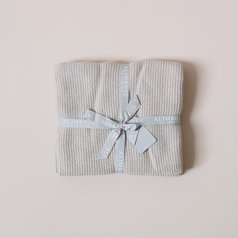Moss Stitch Blanket Latte