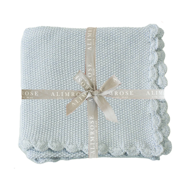 Moss Stitch Blanket Powder Blue