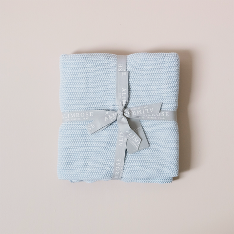 Moss Stitch Blanket Powder Blue